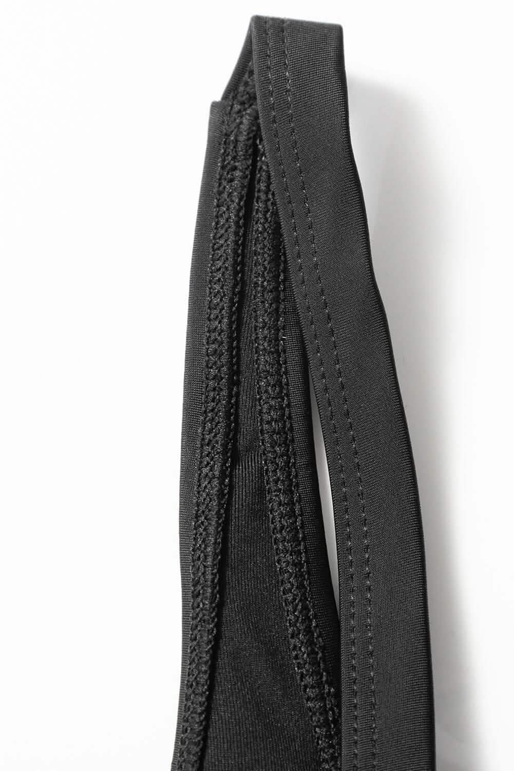 Black Side Tied Waist Square Neck Adjustable Straps A Line One Piece Swim Dress